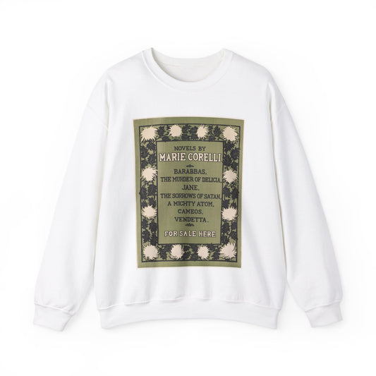 Novels by Marie Corelli, Art Nouveau poster White Heavy Blend Adult Crew Neck SweatShirt