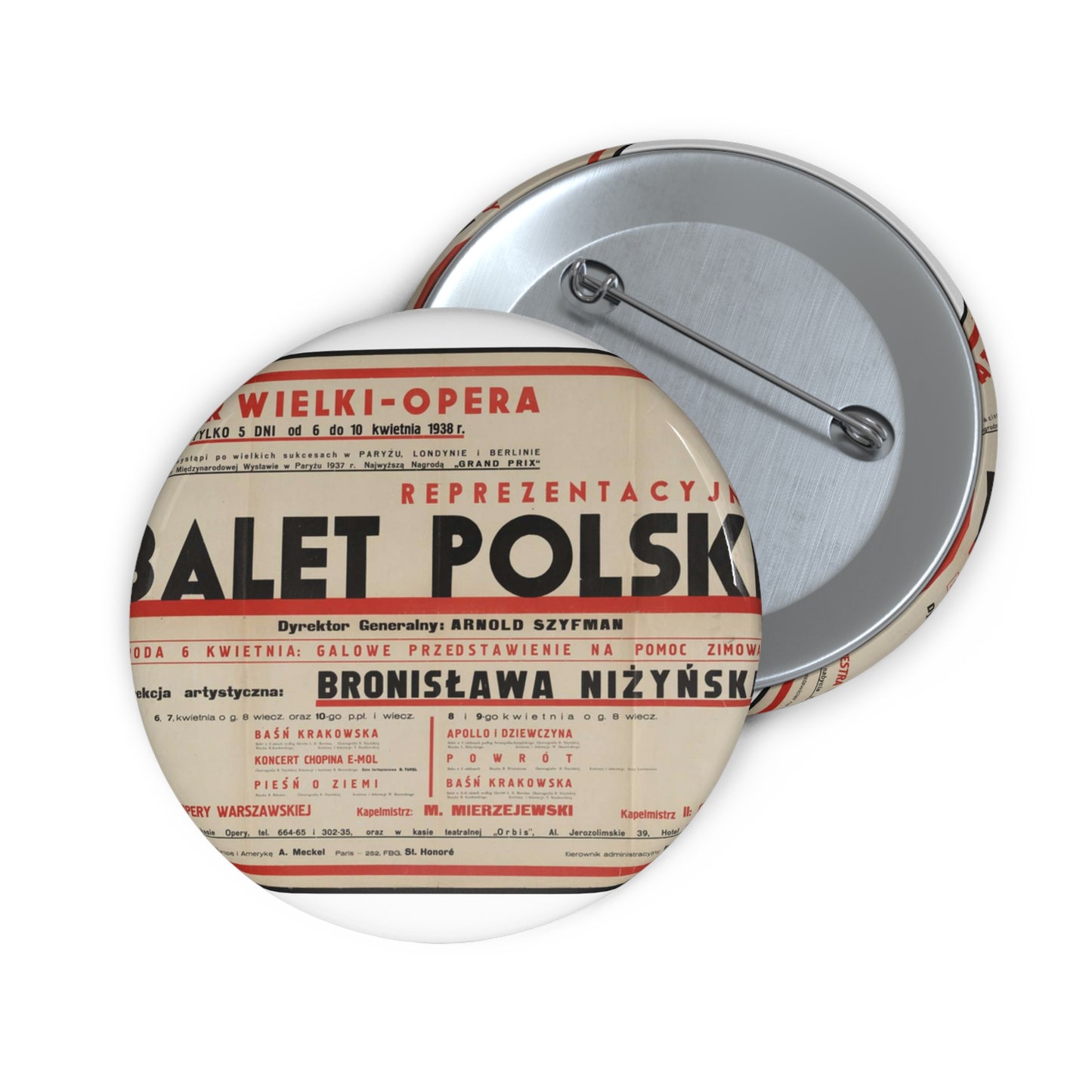 Balet Polski [2] Pin Buttons with Crisp Design