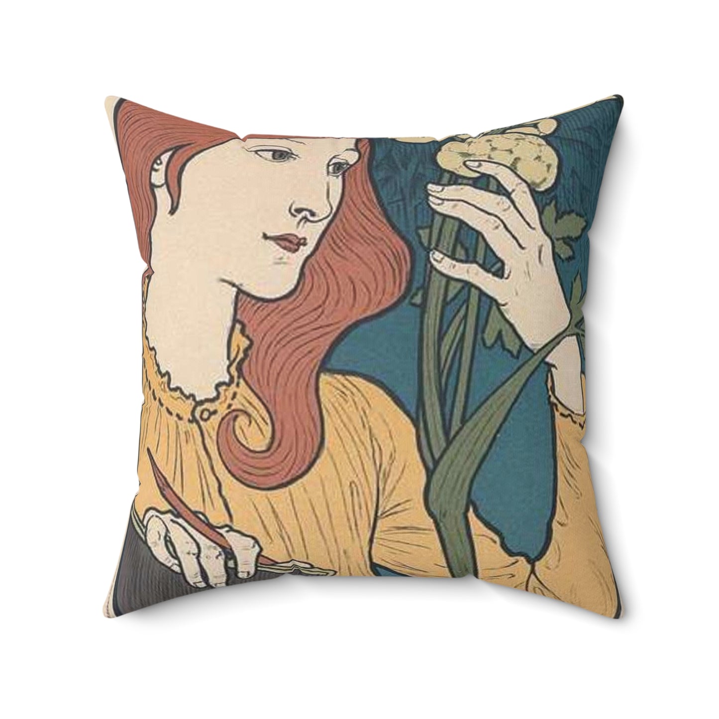 Affiche pour l' "Exposition E. Grasset" au Salon des Cent. Decorative Accent Square Pillow