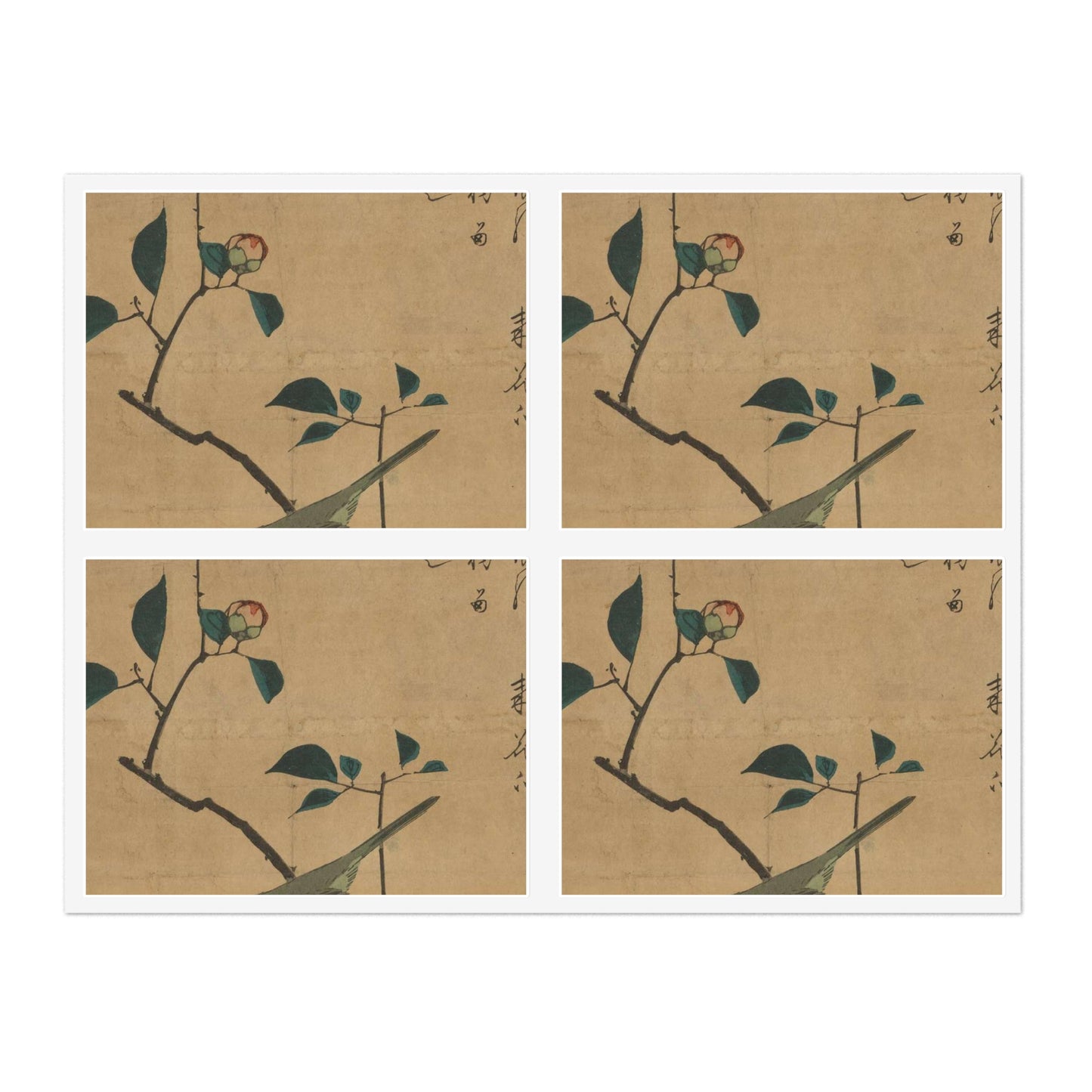 Utagawa Hiroshige - Tsubaki ni uguisu, Ando Hiroshige Laminated UV Protective Vinyl Stickers