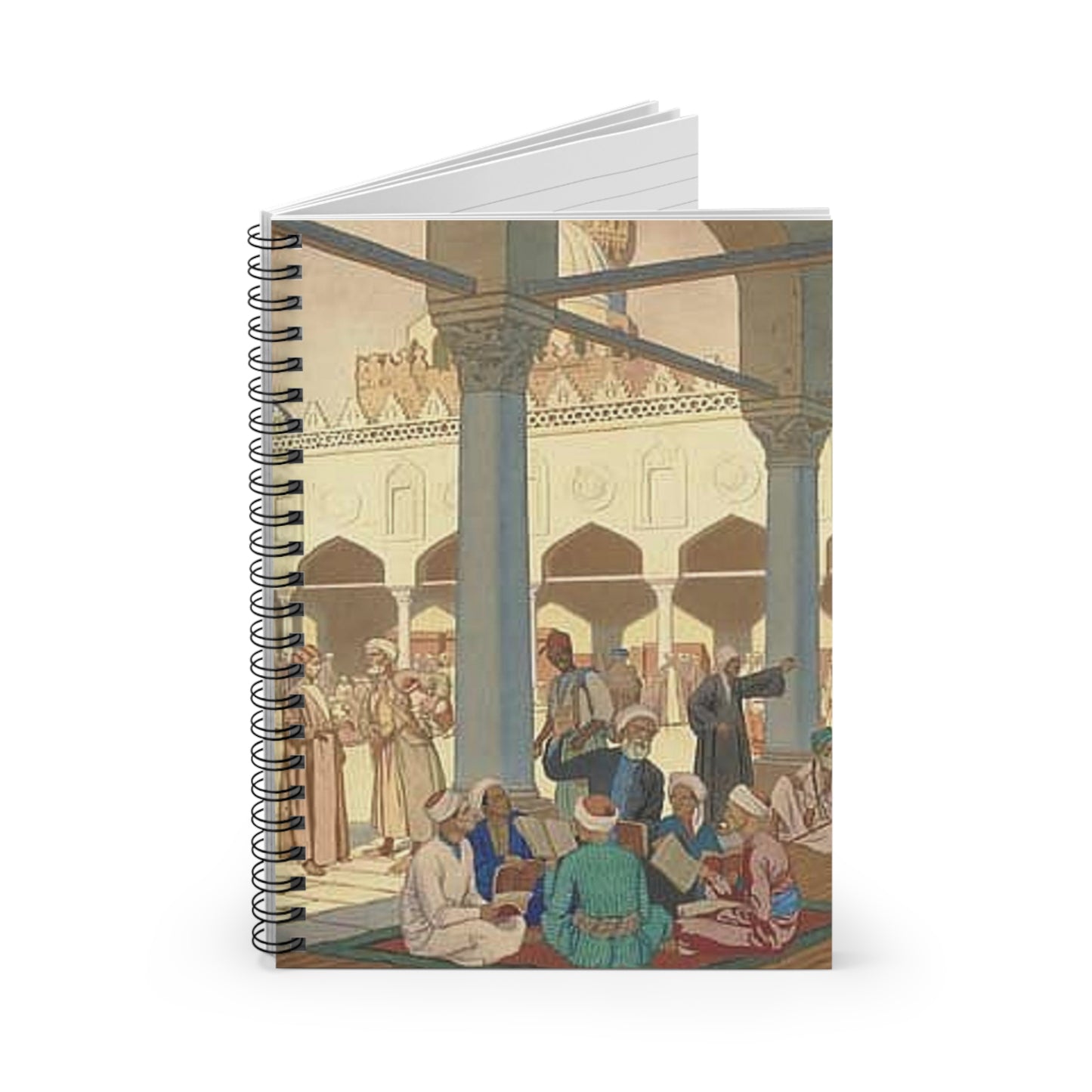 Ivan Bilibin - courtyard-of-al-azhar-mosque-and-university-complex-in-cairo-19001 Spiral Bound Ruled Notebook with Printed Cover