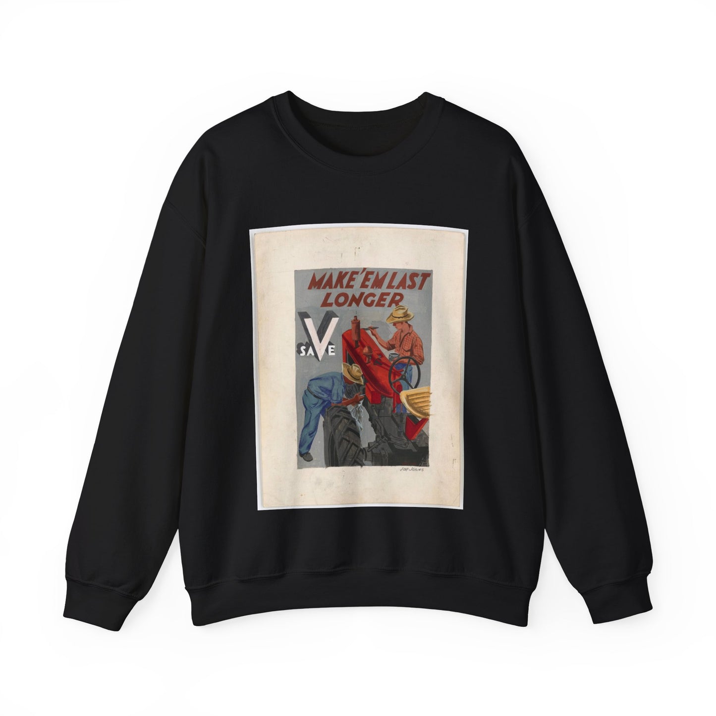 Make'em Last Longer -  Save [Joe Jones] Black Heavy Blend Adult Crew Neck SweatShirt