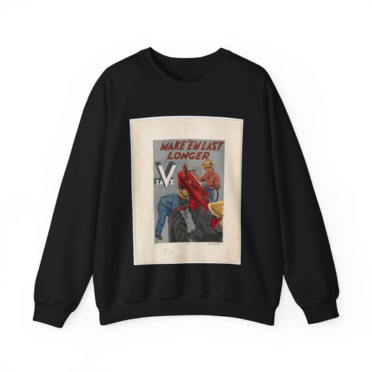 Make'em Last Longer -  Save [Joe Jones] Black Heavy Blend Adult Crew Neck SweatShirt
