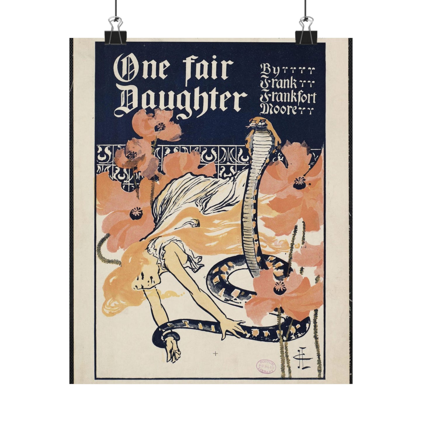 One fair daughter, by Frank Frankfort Moore High Quality Matte Wall Art Poster for Home, Office, Classroom