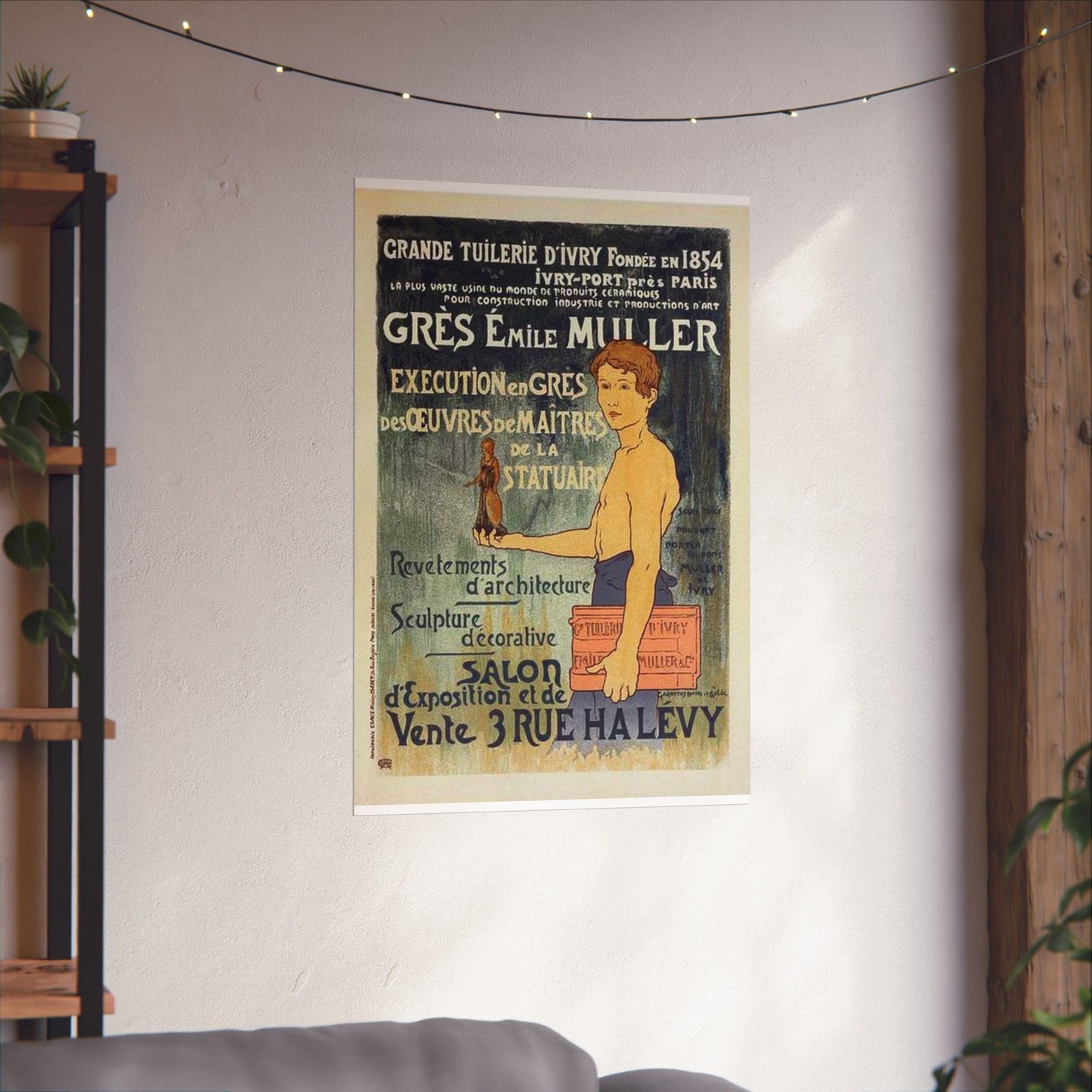 Affiche pour la "Grande Tuilerie d'Ivry" (Usine Émile Muller). High Quality Matte Wall Art Poster for Home, Office, Classroom