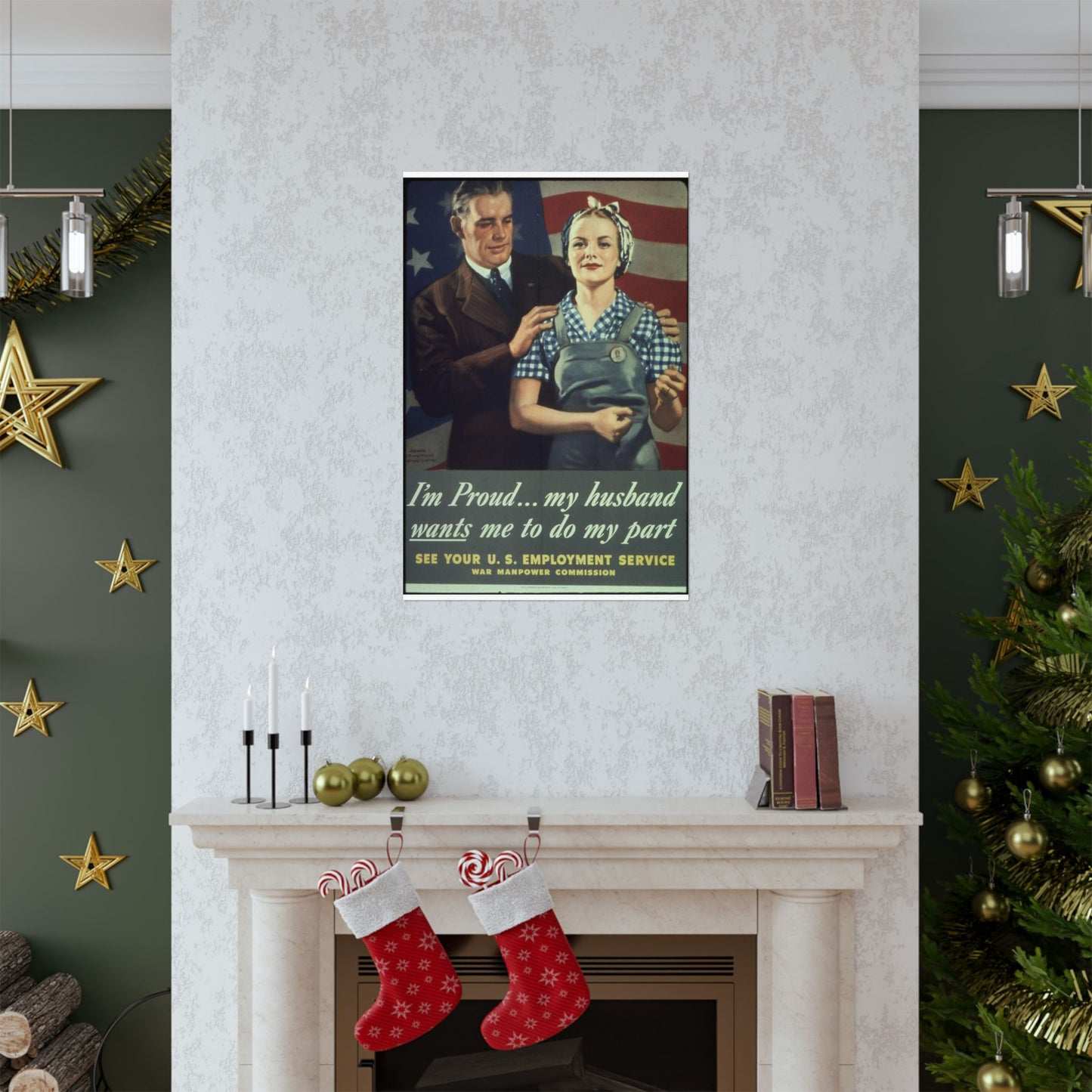 "I'm Proud...my husband wants me to do my part" - NARA - 513841 High Quality Matte Wall Art Poster for Home, Office, Classroom