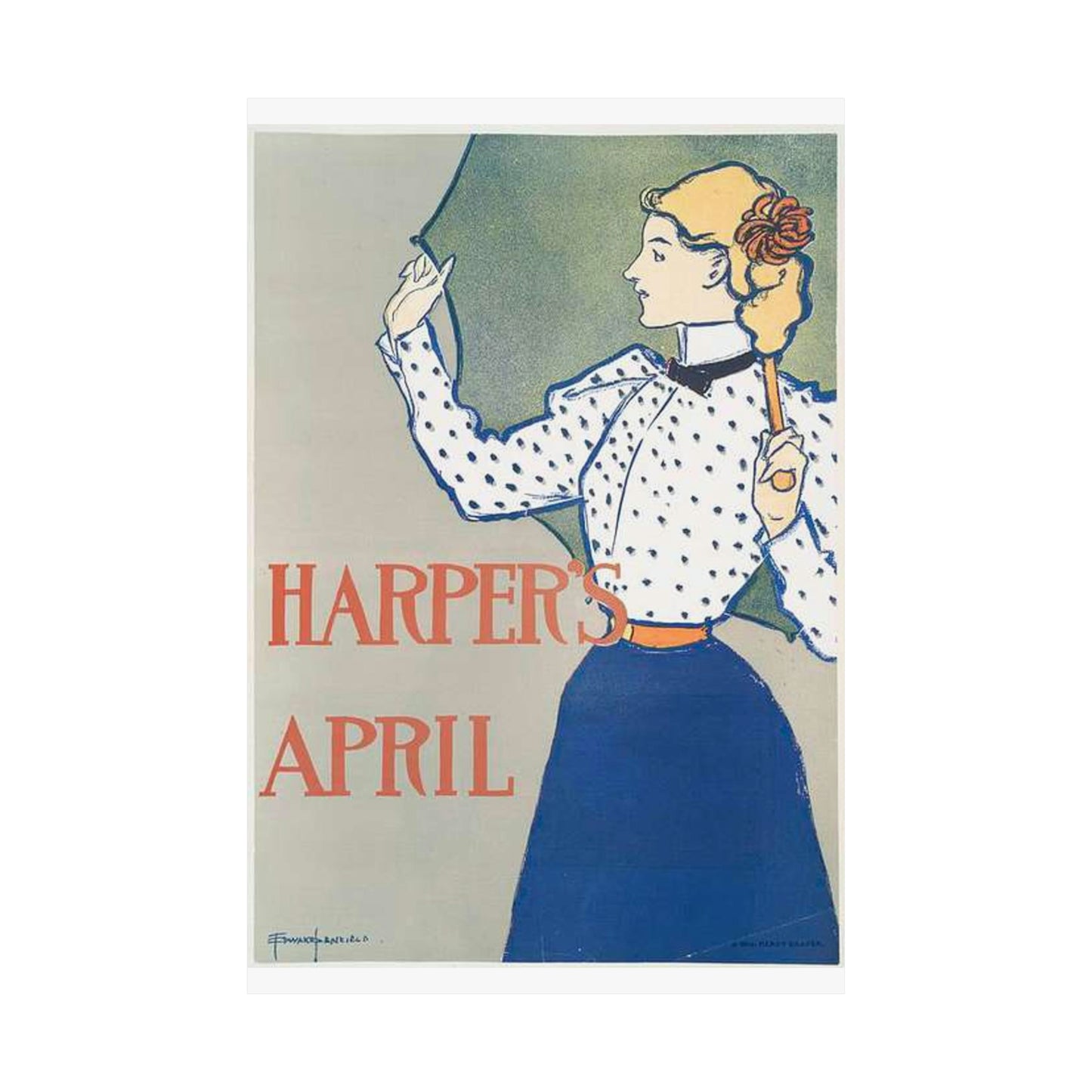 Edward Penfield, Harper's April High Quality Matte Wall Art Poster for Home, Office, Classroom