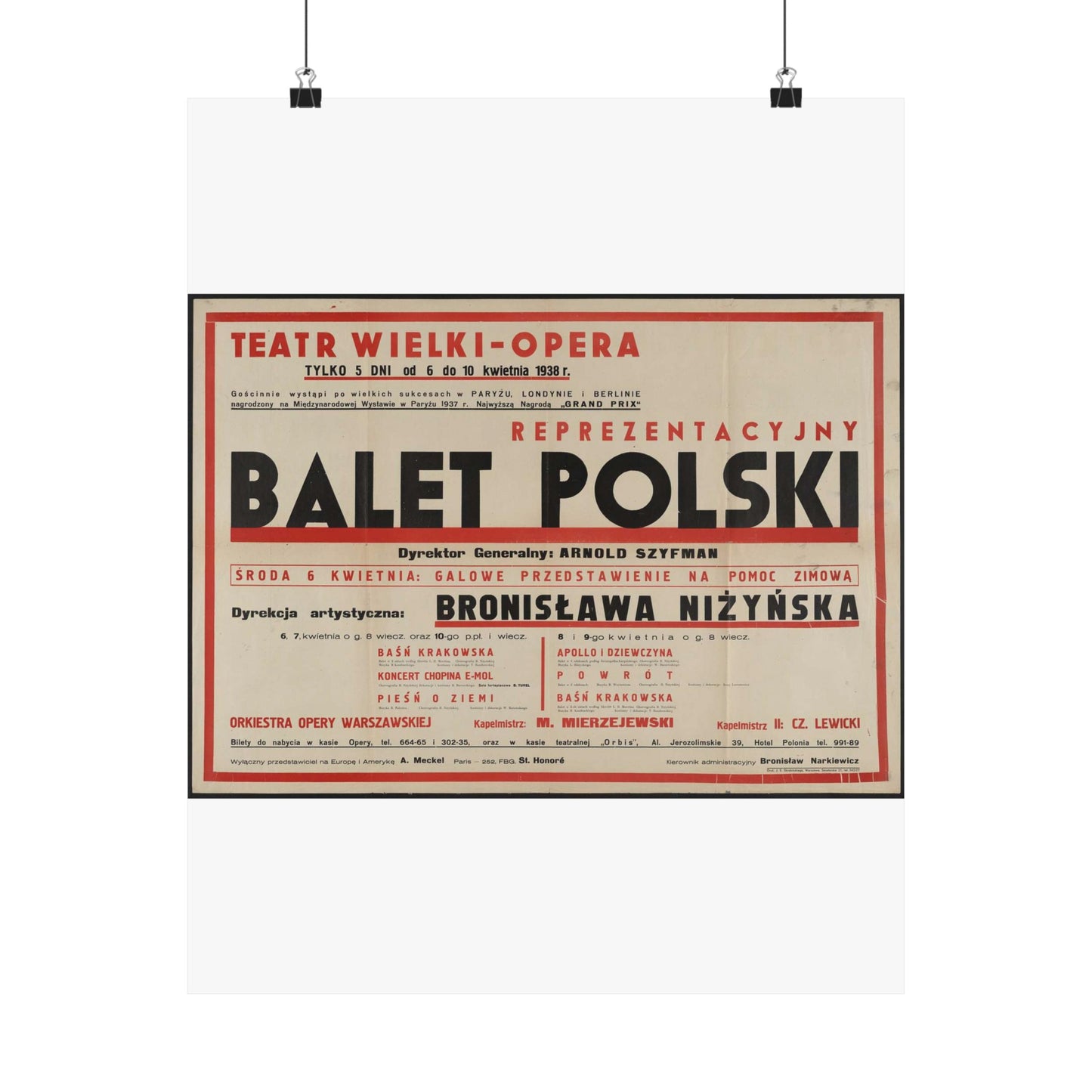 Balet Polski [2] High Quality Matte Wall Art Poster for Home, Office, Classroom