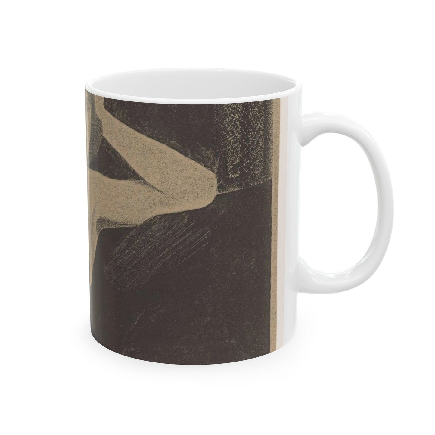 Vrouwelijk naakt, gezeten op een bank, de hand tegen het hoofd Beautiful Novelty Ceramic Coffee Mug 11oz