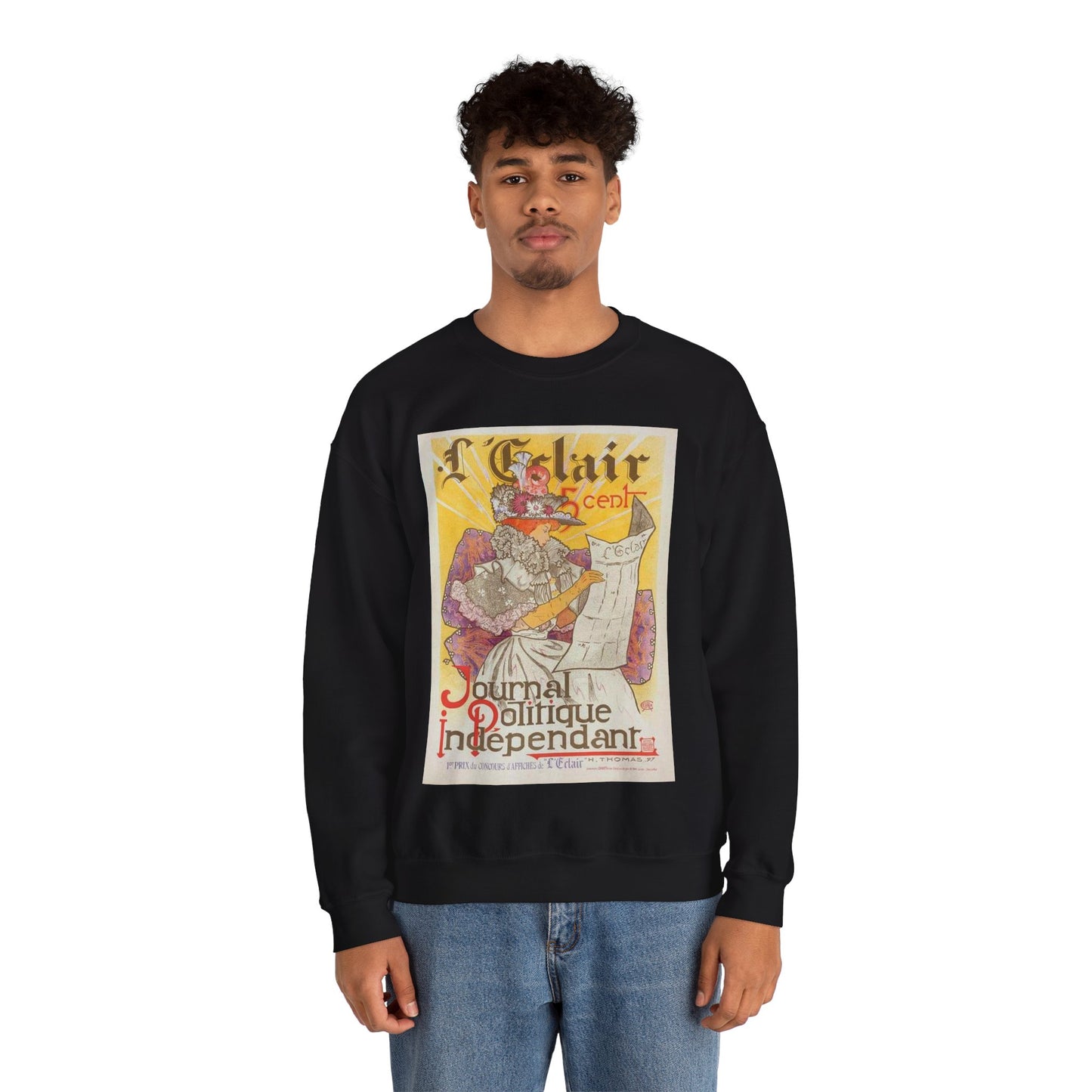 Affiche pour le journal "l'Éclair". Black Heavy Blend Adult Crew Neck SweatShirt