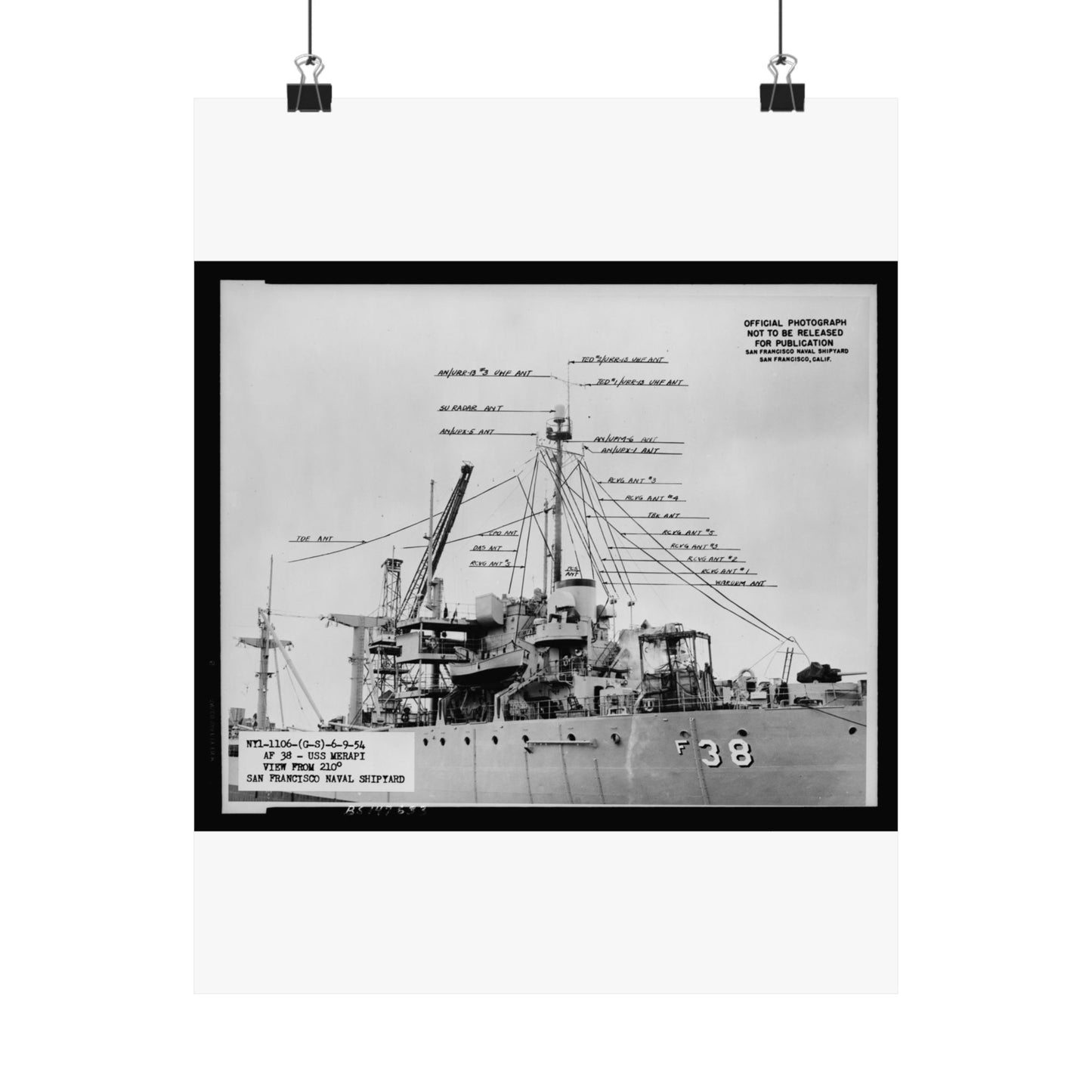 Navy Ship AF-38 Merapi - Public domain photogrpaph High Quality Matte Wall Art Poster for Home, Office, Classroom