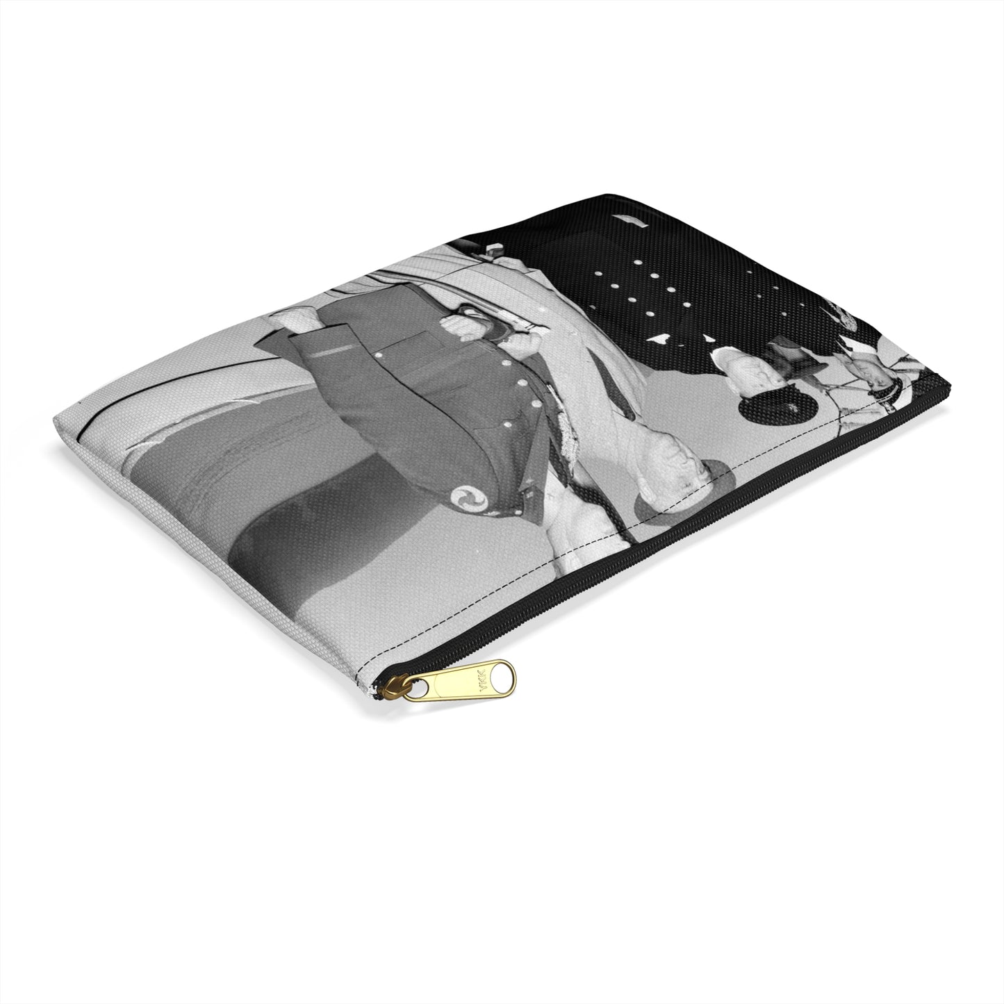 Winston Churchill with Franklin D. Roosevelt on board USS Augusta (CA-31) on 9 August 1941 (NH 67201) Large Organizer Pouch with Black Zipper