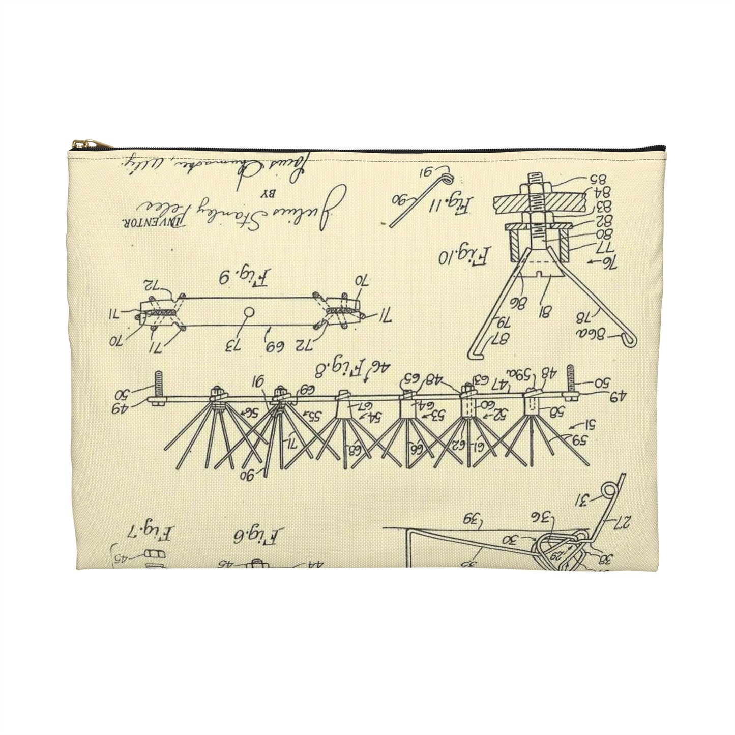 Patent Case File No. 2,456,731, Birdproofing, Inventor- Julius Stanley Peles. - DPLA - d82fb76b4d7e620c5afb38c092d878d5 (page 5) Large Organizer Pouch with Black Zipper