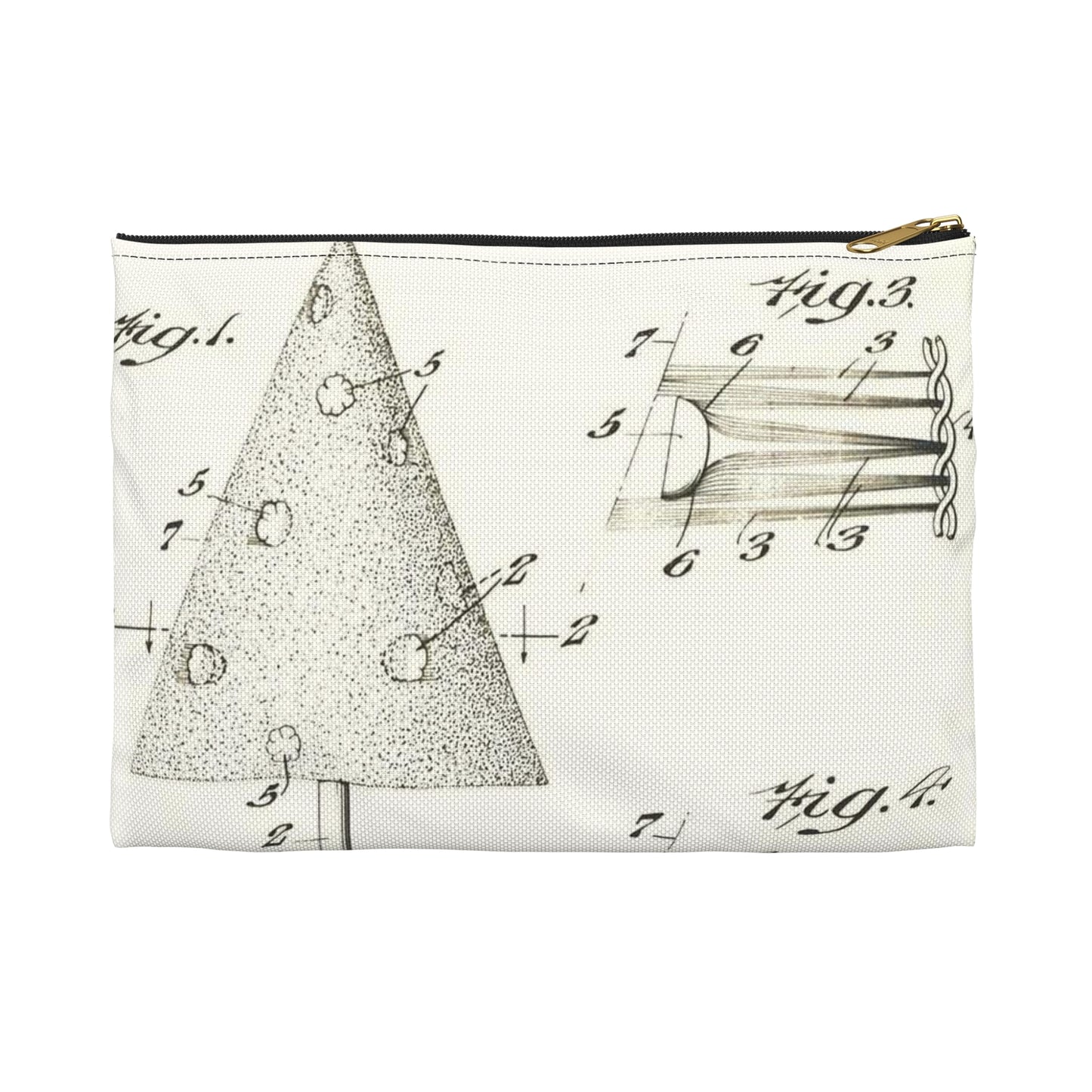 Patent Case File No. 2,149,968, Artificial Christmas Tree, Inventor(s)- Phillip Kraz and Albert P. Schmid. - DPLA - 73deecf248cfb1b098134e42a6ed4bcf (page 7) Large Organizer Pouch with Black Zipper