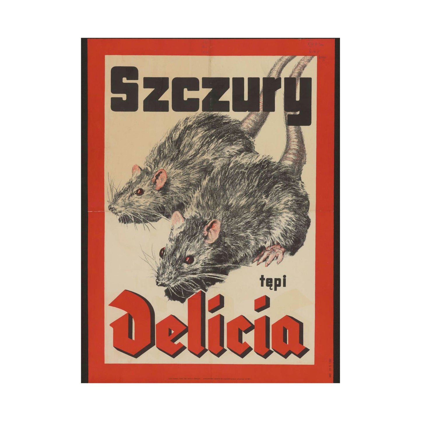 1940s poster - Szczury tępi Delicia High Quality Matte Wall Art Poster for Home, Office, Classroom