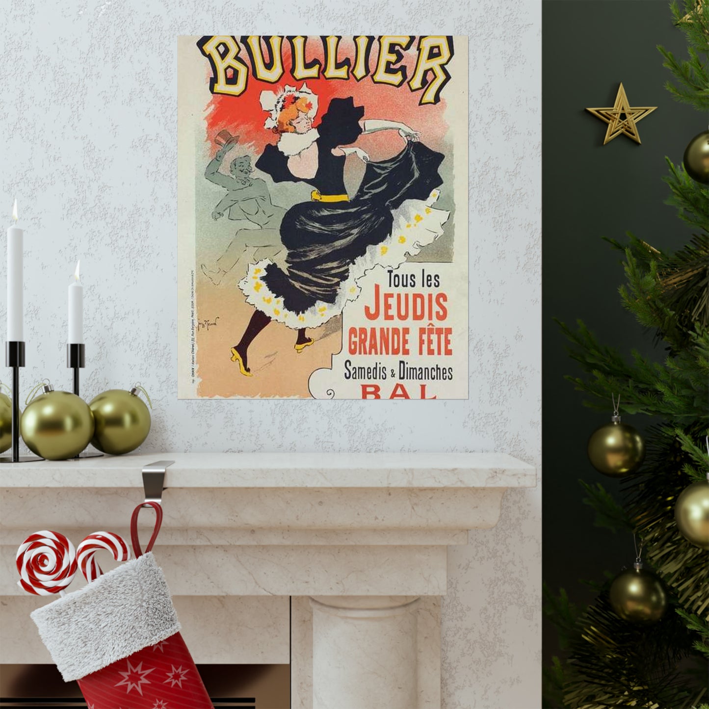 Affiche pour le "Bal Bullier".. Public domain reproduction. High Quality Matte Wall Art Poster for Home, Office, Classroom