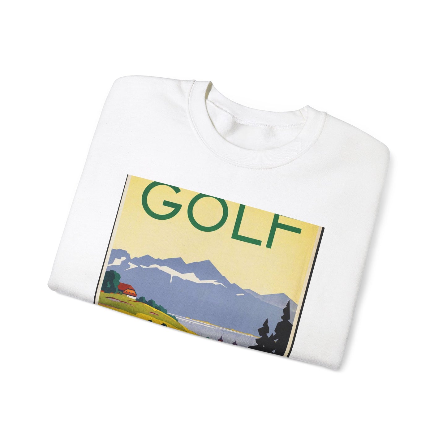 Poster - Golf. Lausanne - Public domain lithograph White Heavy Blend Adult Crew Neck SweatShirt