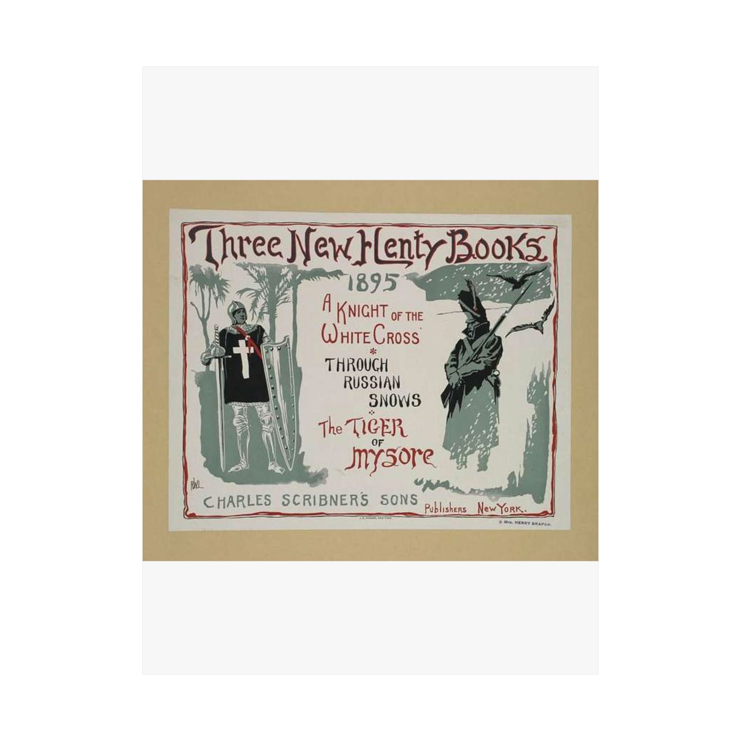 Three new Henty books., Art Nouveau Poster High Quality Matte Wall Art Poster for Home, Office, Classroom