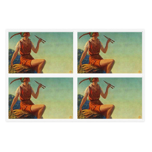 “Pipes of Pan”, print from painting by Edward Mason Eggleston, 1930 Laminated UV Protective Vinyl Stickers