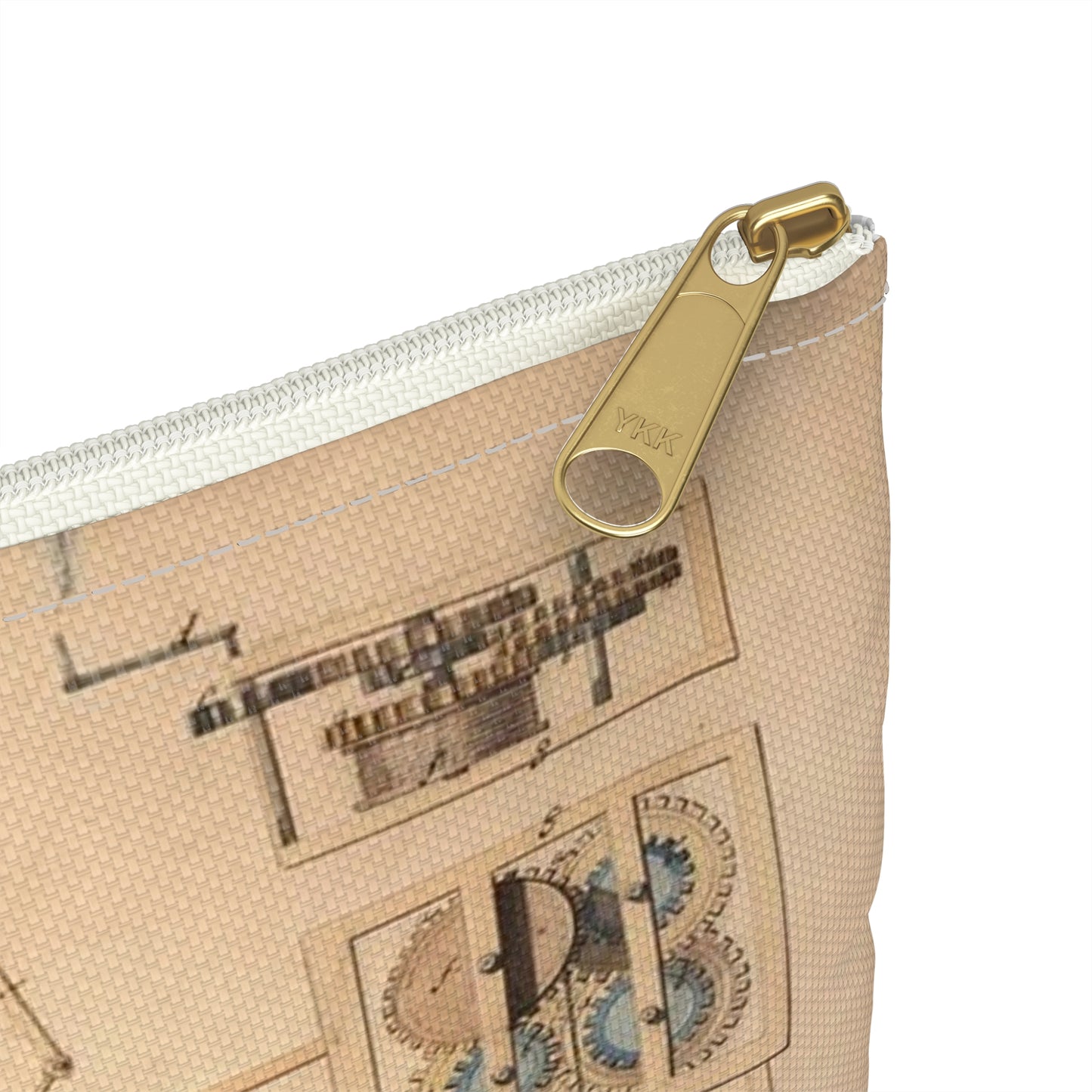 Patent drawing - Drawing of Fan Moved by Mechanism Public domain  image Large Organizer Pouch with Black Zipper