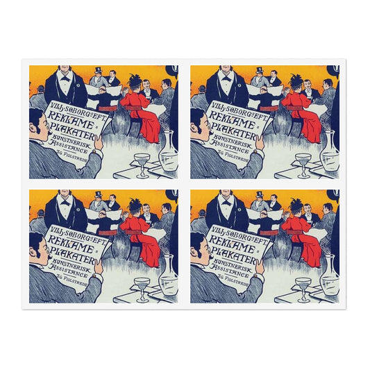 Affiche danoise pour les "Affiches artistiques Wilh. Söborg". Laminated UV Protective Vinyl Stickers