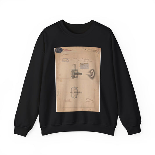 Patent drawing - Drawing of Improvement in Magic Lanterns Public domain  image Black Heavy Blend Adult Crew Neck SweatShirt
