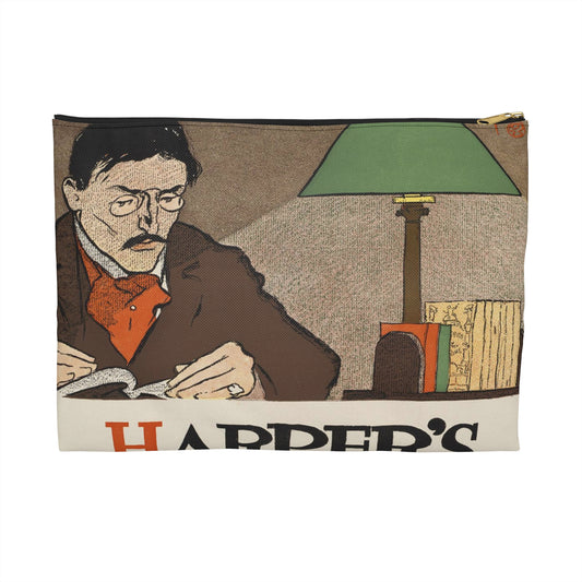 Edward Penfield - Harper's 1897, Art Nouveau poster Large Organizer Pouch with Black Zipper