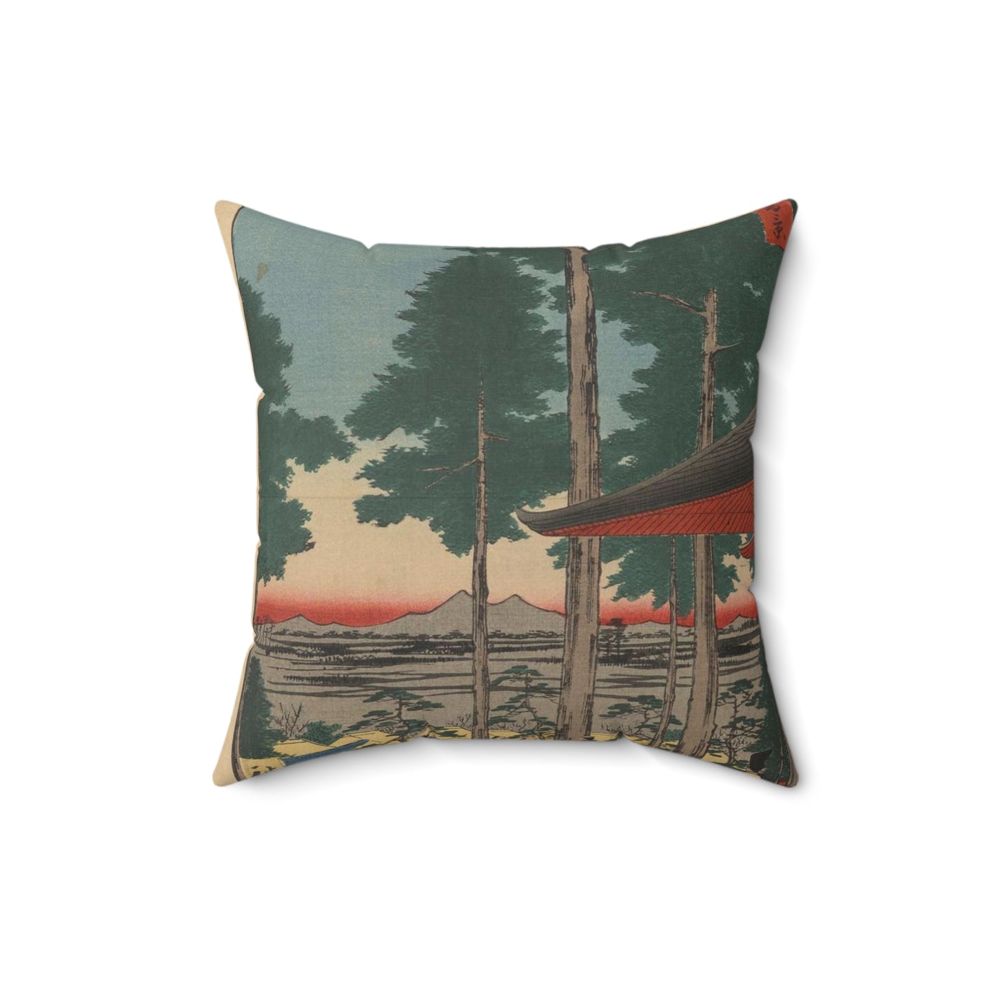 Gajō icchō, Andō Hiroshige - Public domain portrait drawing  Decorative Accent Square Pillow