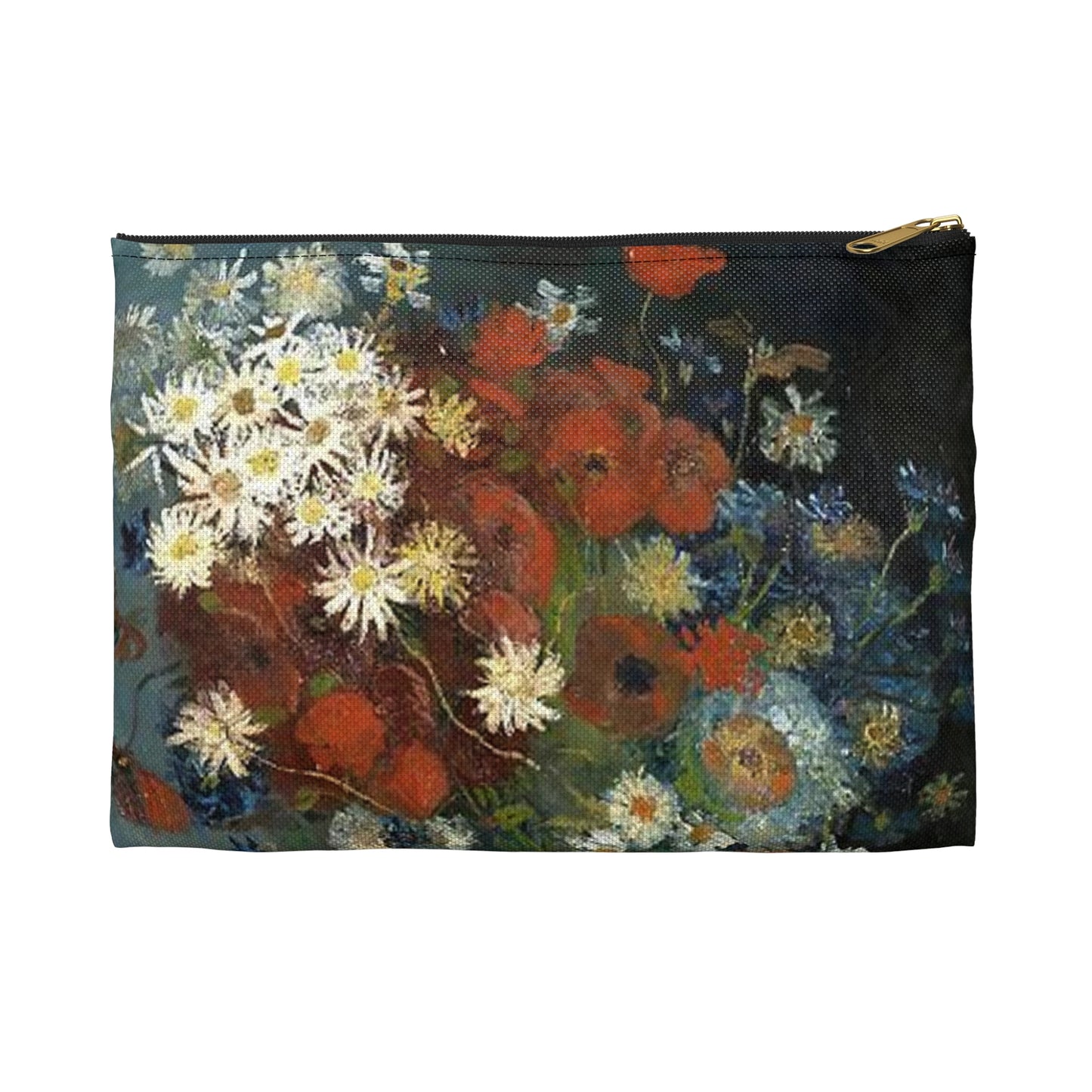 Still life with meadow flowers and roses Van Gogh 1886 Large Organizer Pouch with Black Zipper