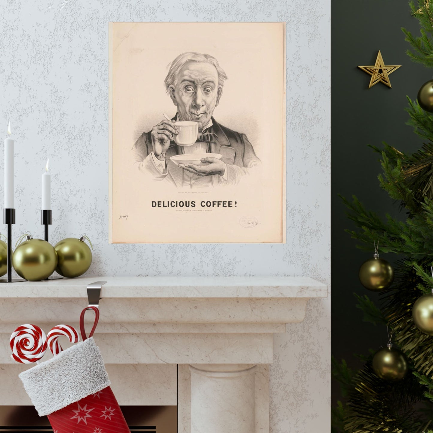 Delicious Coffee! - Print, Library of Congress collection High Quality Matte Wall Art Poster for Home, Office, Classroom