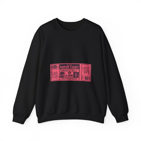 The Superfight - Rocky Marciano vs Muhammad Ali Ticket Black Heavy Blend Adult Crew Neck SweatShirt