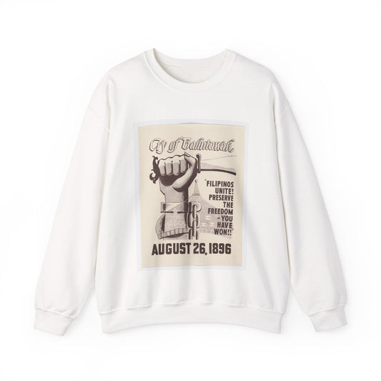 Cry of Balintawak - Drawing. Public domain image. White Heavy Blend Adult Crew Neck SweatShirt