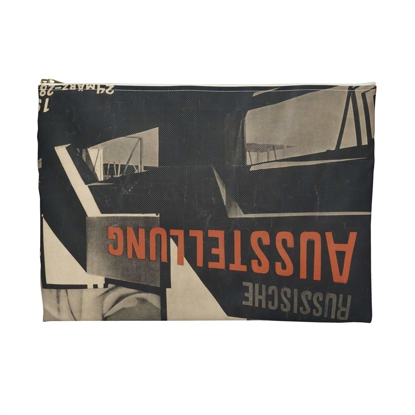 Artwork by El Lissitzky c1930 - Art Deco public domain image Large Organizer Pouch with Black Zipper