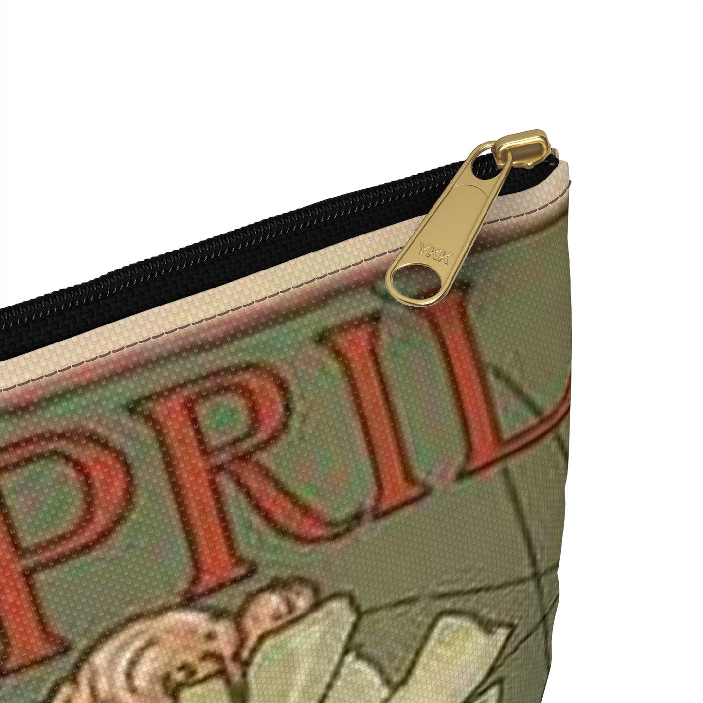 April, Art Nouveau Poster - Art nouveau public domain poster Large Organizer Pouch with Black Zipper