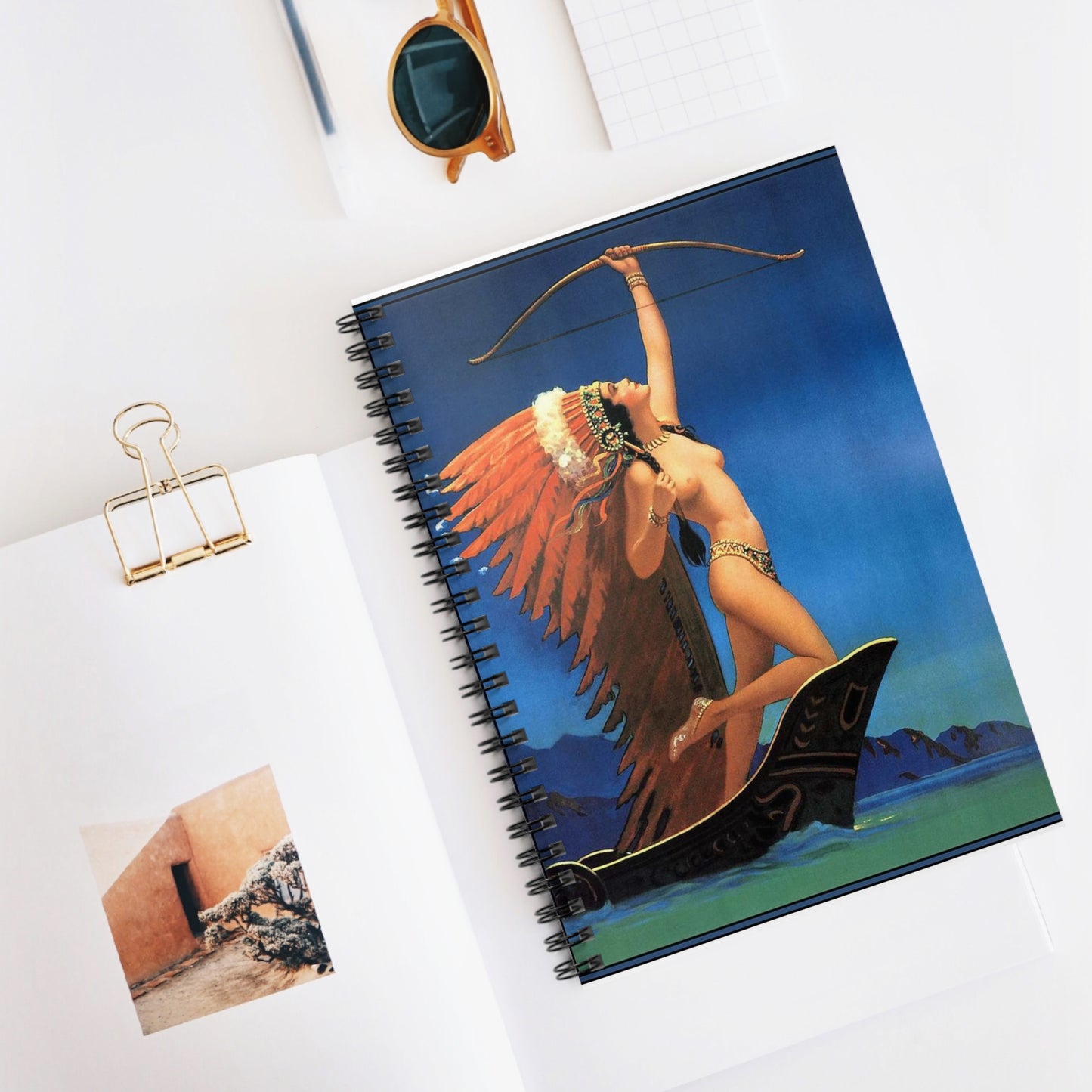 Flaming Arrow by Edward Mason Eggleston Spiral Bound Ruled Notebook with Printed Cover