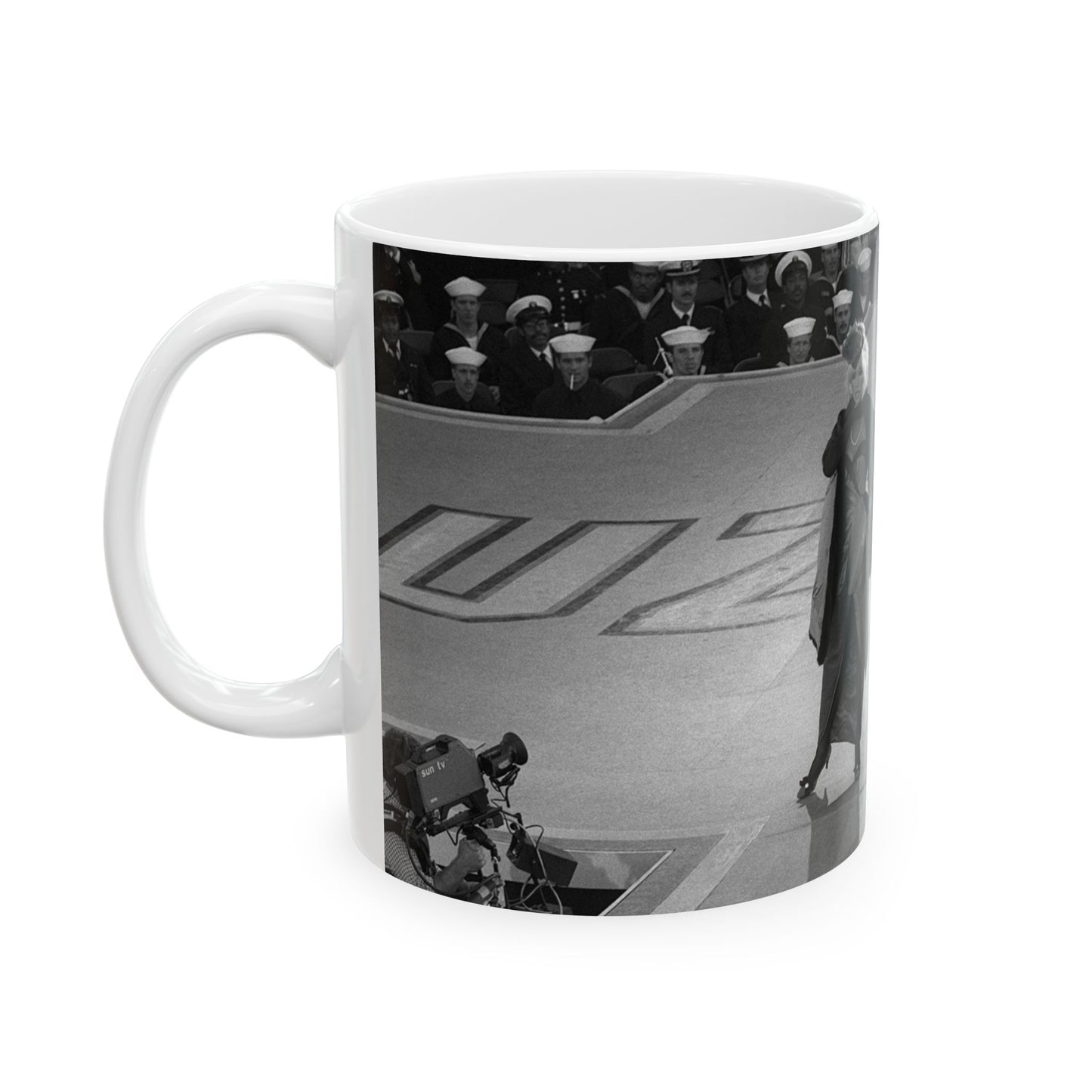 Suzanne Somers performs for the crew of the aircraft carrier USS RANGER (CV-61) Beautiful Novelty Ceramic Coffee Mug 11oz