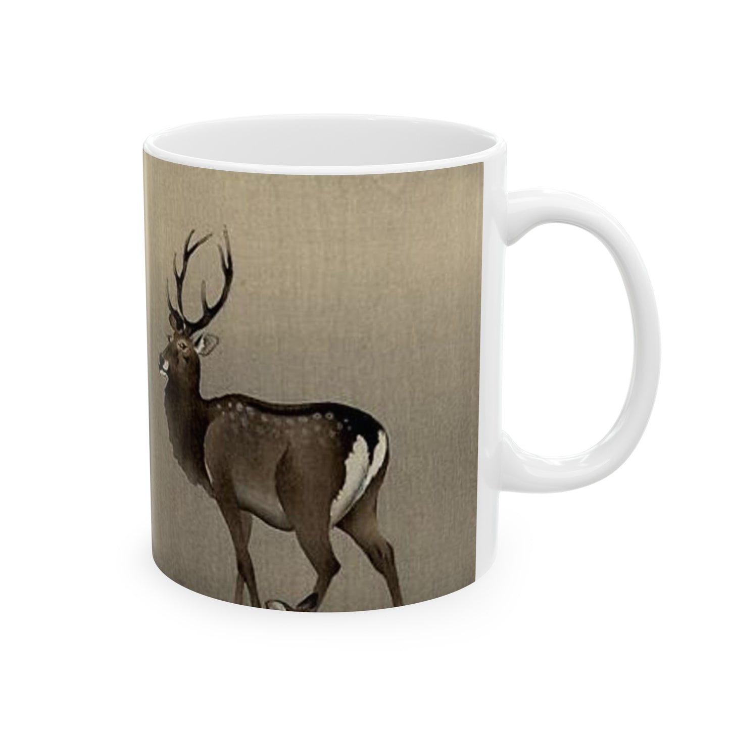 Koson - stag-and-recumbent-doe, Ohara Koson Beautiful Novelty Ceramic Coffee Mug 11oz