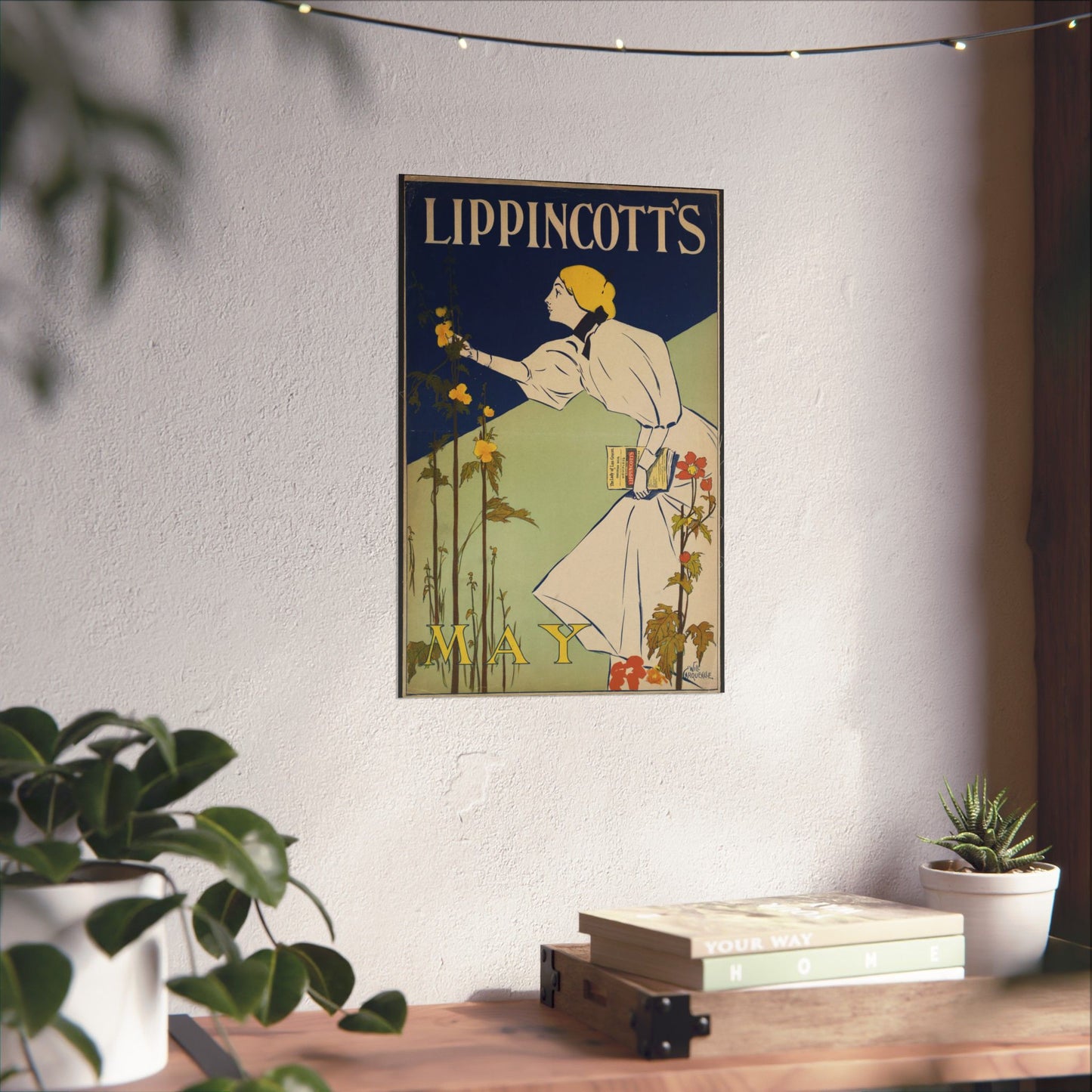 Lippincott's May, Art Nouveau Poster High Quality Matte Wall Art Poster for Home, Office, Classroom