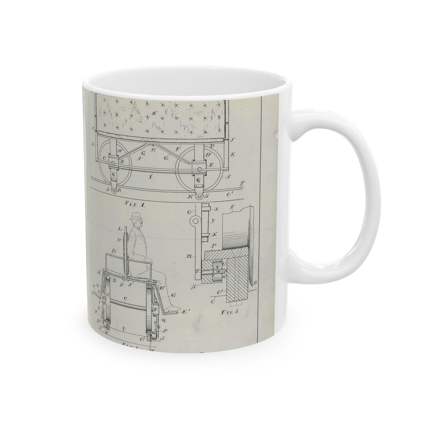 Patent Drawing of Engine - for C. H. Alcoke's Roller Coasting Vehicle Public domain  image Beautiful Novelty Ceramic Coffee Mug 11oz