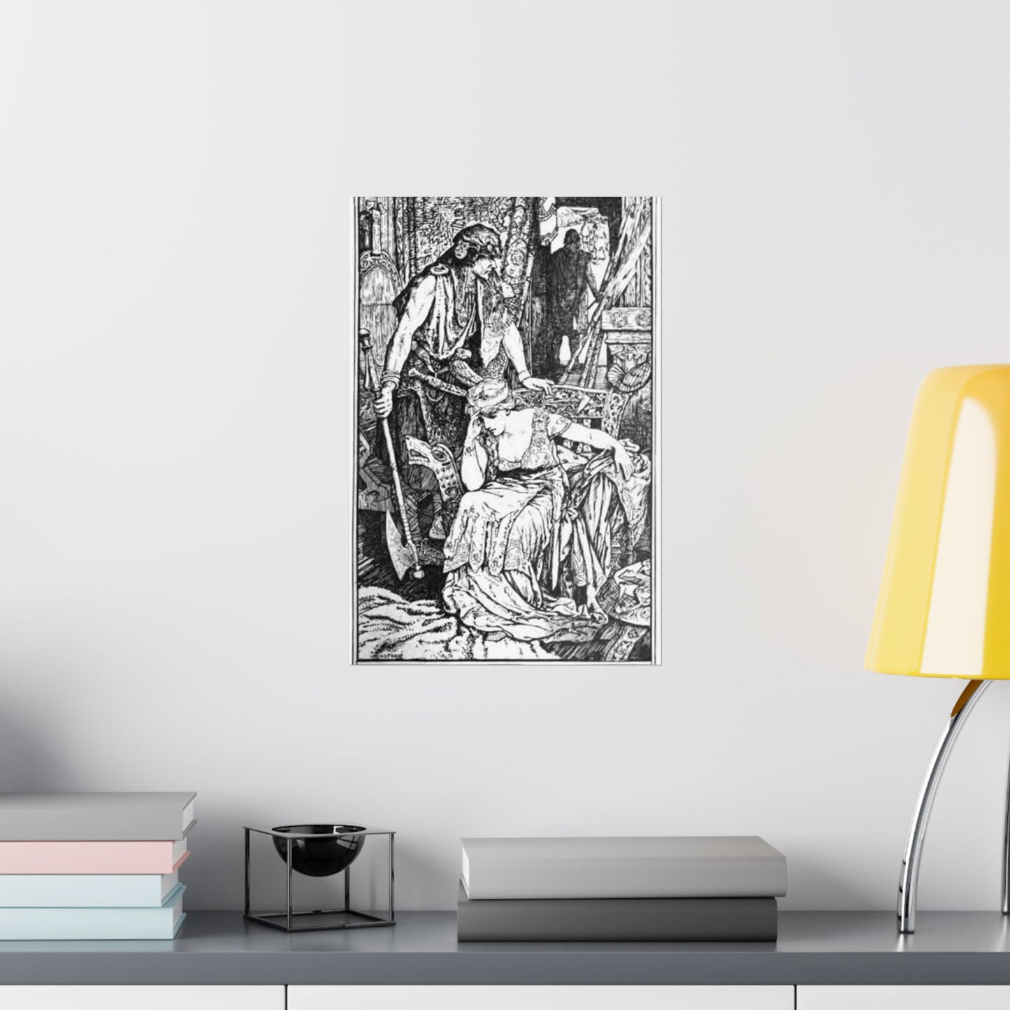 Thiostolf Decides to Slay Glum - Art nouveau public domain image High Quality Matte Wall Art Poster for Home, Office, Classroom