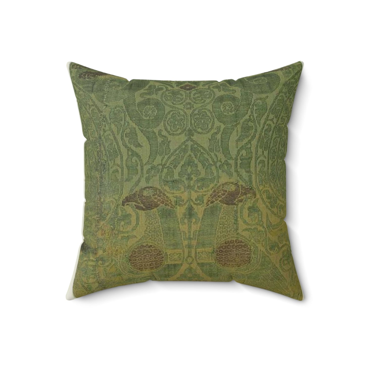 Textile with Brocade - Public domain dedication museum photo Decorative Accent Square Pillow