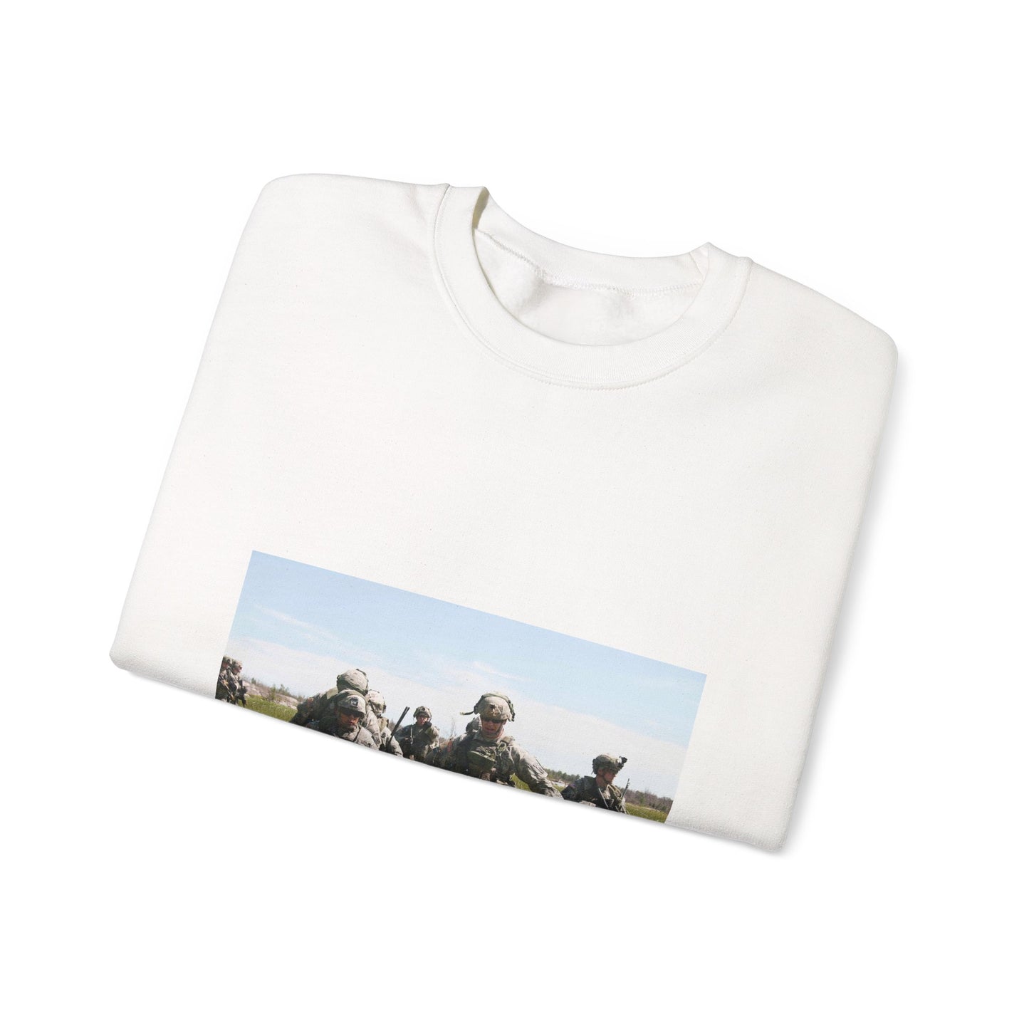 U.S. Army Sgt. Sean Fernandes (right), team leader, White Heavy Blend Adult Crew Neck SweatShirt