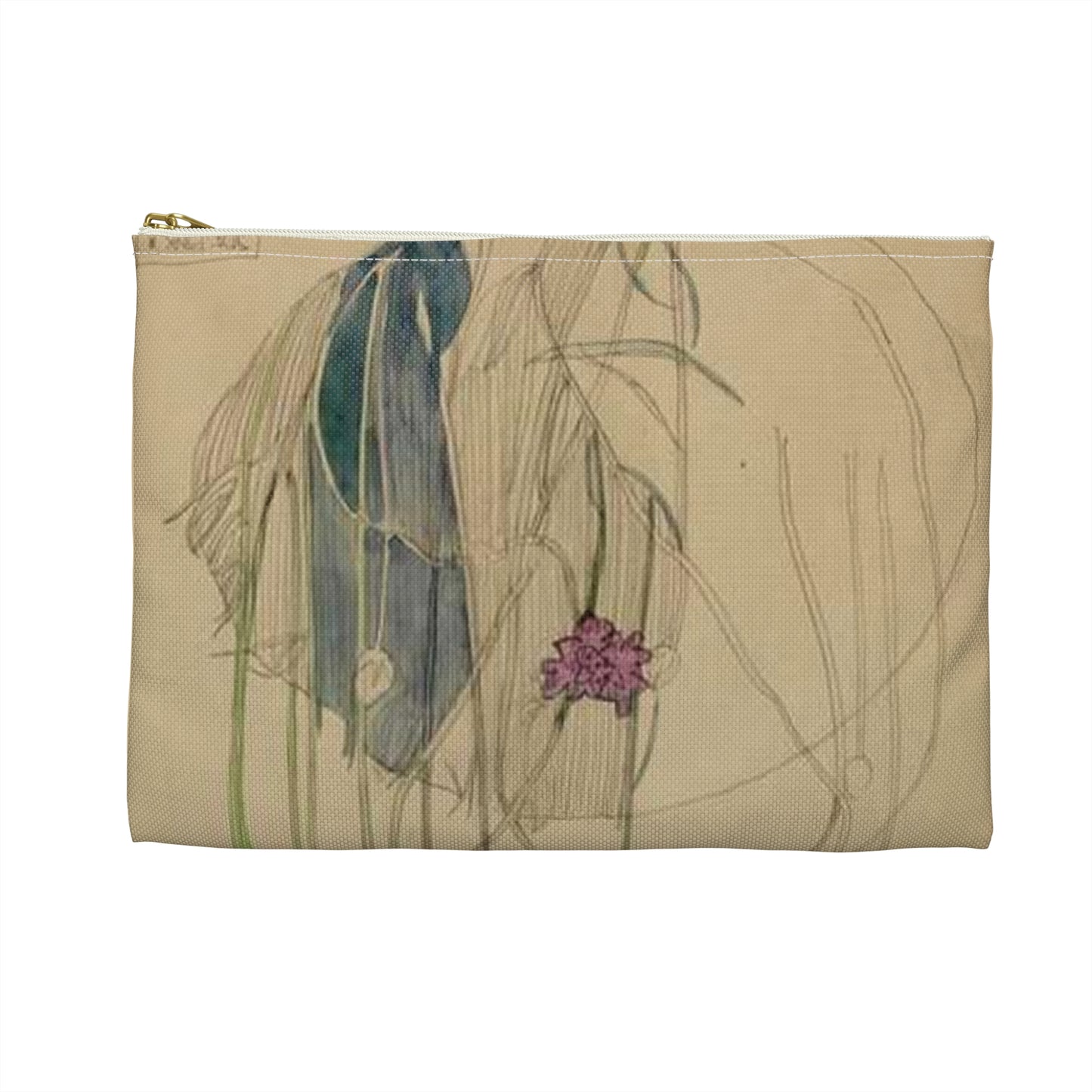 Sea Pink - Holy Island - Charles Rennie Mackintosh - 1901 Large Organizer Pouch with Black Zipper