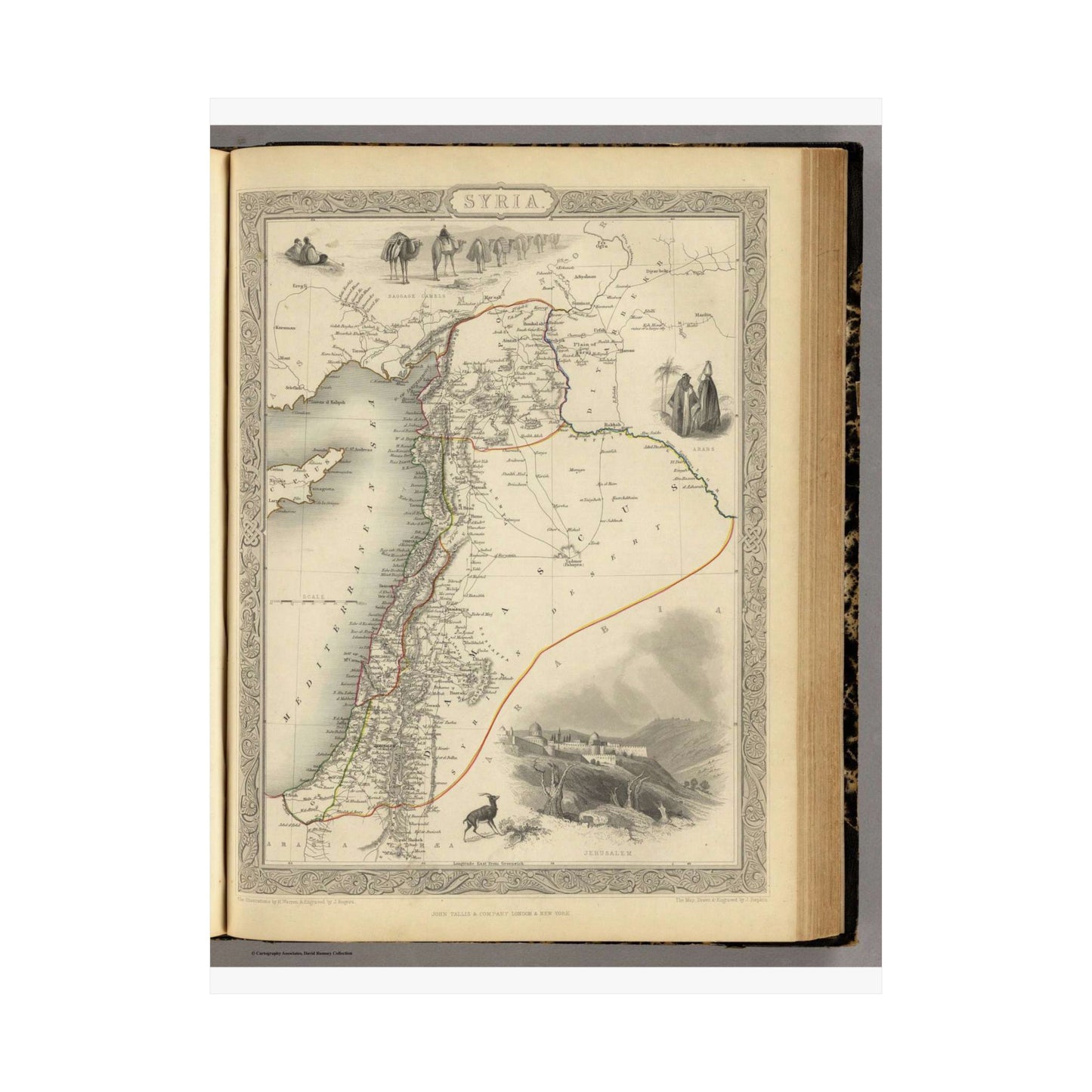 1851 Henry Warren Map of Syria - Public domain old map High Quality Matte Wall Art Poster for Home, Office, Classroom