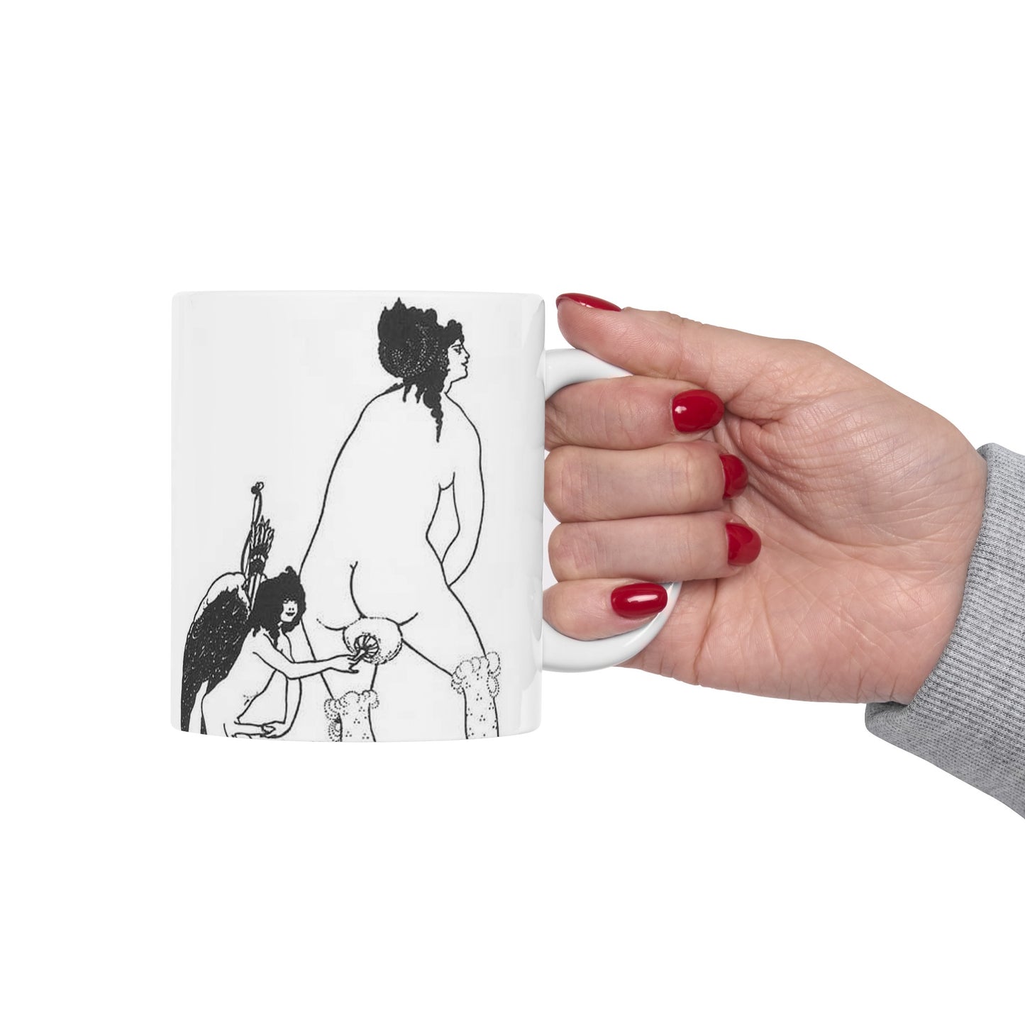 Beardsley Lampito - A drawing of a man and a woman holding hands Beautiful Novelty Ceramic Coffee Mug 11oz