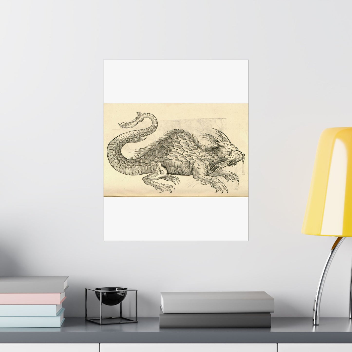 Orobonis Piscis effigies - Public domain portrait drawing  High Quality Matte Wall Art Poster for Home, Office, Classroom