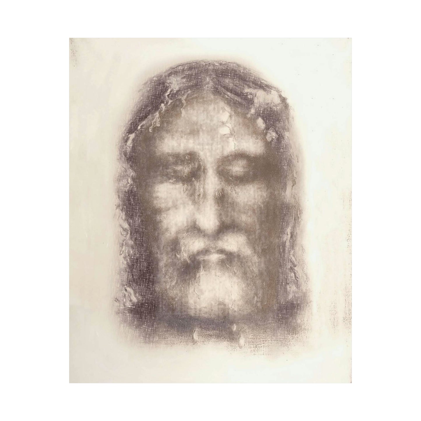 Holy Face of Jesus from Shroud of Turin (1909) High Quality Matte Wall Art Poster for Home, Office, Classroom