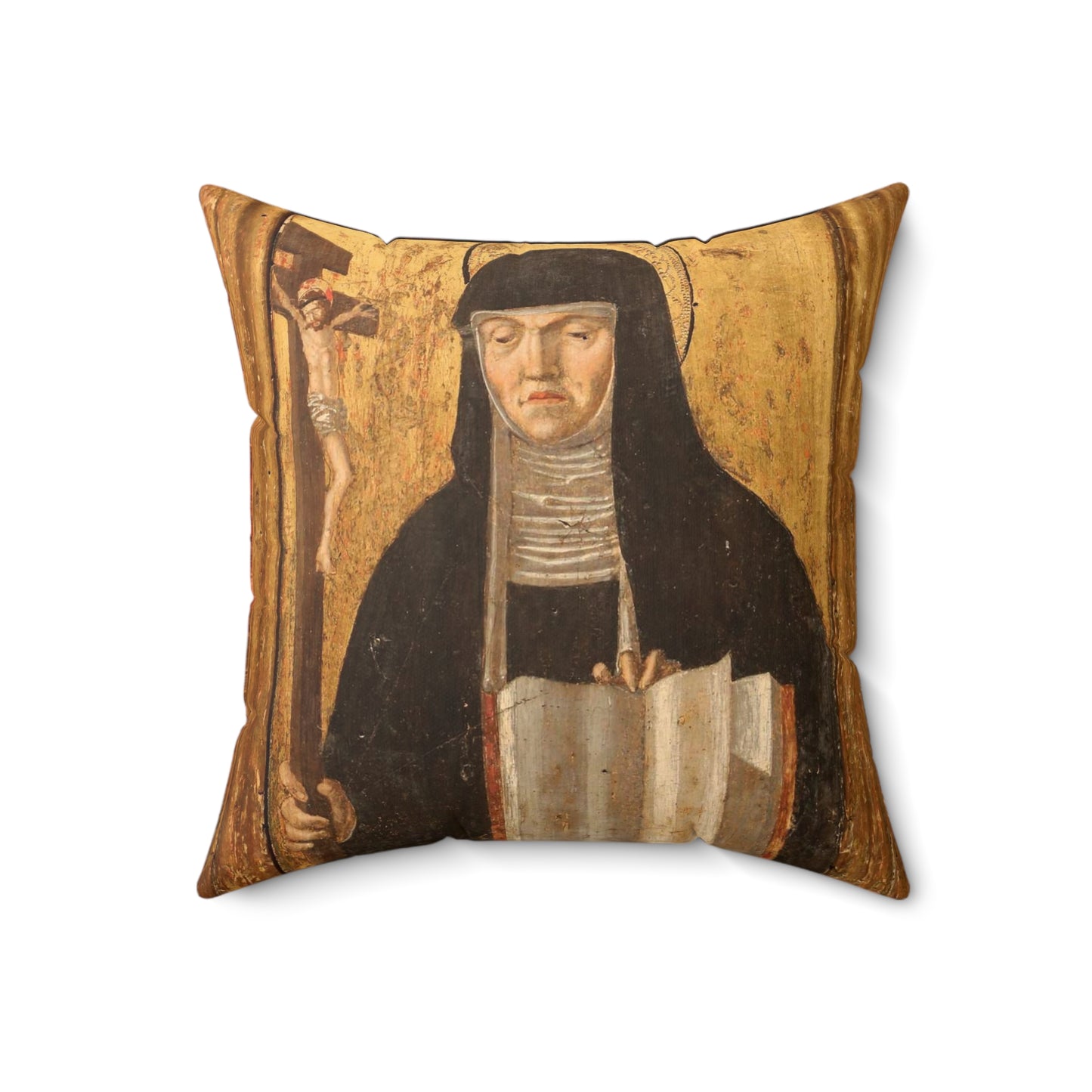 Bernardo parentino, santa scolastica, 1496 ca Decorative Accent Square Pillow