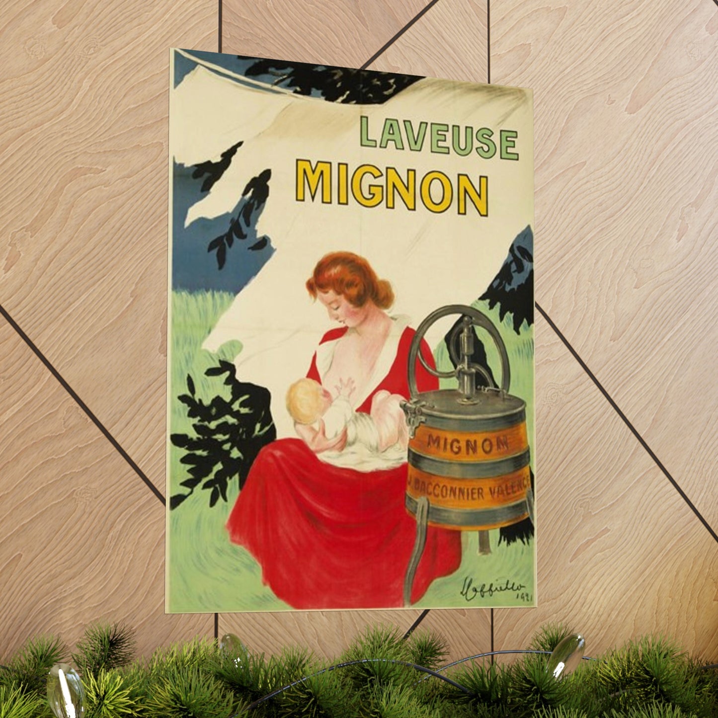 Affiche Laveuse Mignon - Art nouveau public domain image High Quality Matte Wall Art Poster for Home, Office, Classroom