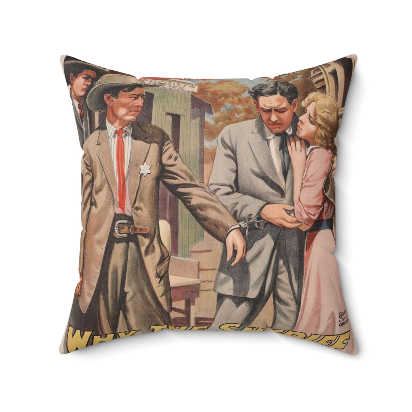 Why the sheriff is a bachelor The fragile reward of duty. Decorative Accent Square Pillow